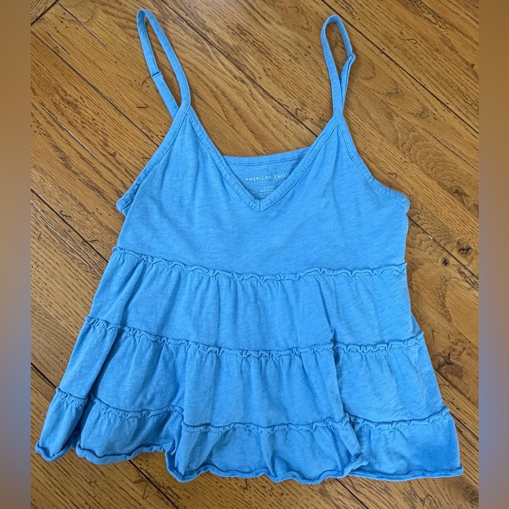 American Eagle Outfitters Blue Tiered Camisole sz S - Picture 2 of 7